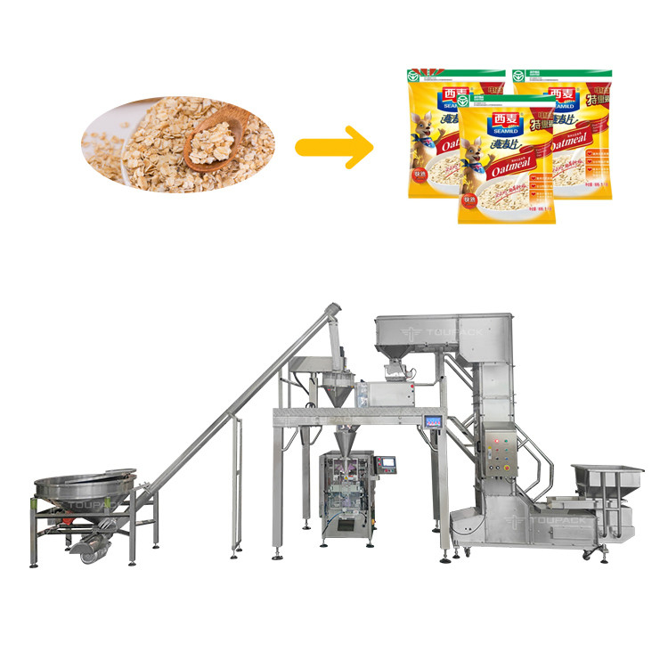 Granuli di farina d'avena Pesatrice multi-testa Miscelazione in polvere di pesatura proporzionata Sistema di imballaggio con pesatrice lineare