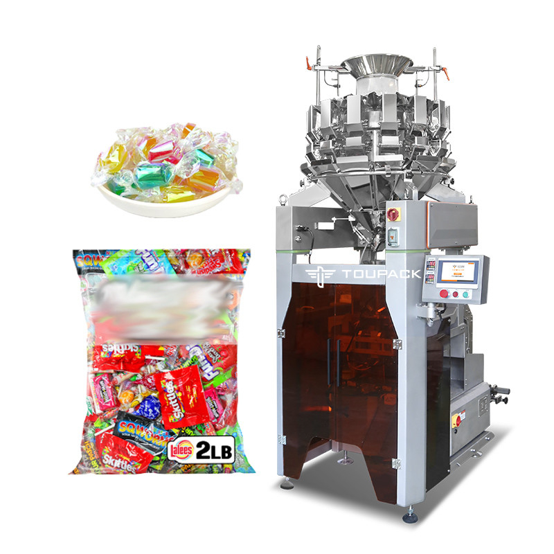 Automatica gommosa confezioni di cioccolato Verticale confezioni di imballaggio macchina ad alta velocità 120BPM Intelligente pesatura e imballaggio macchina