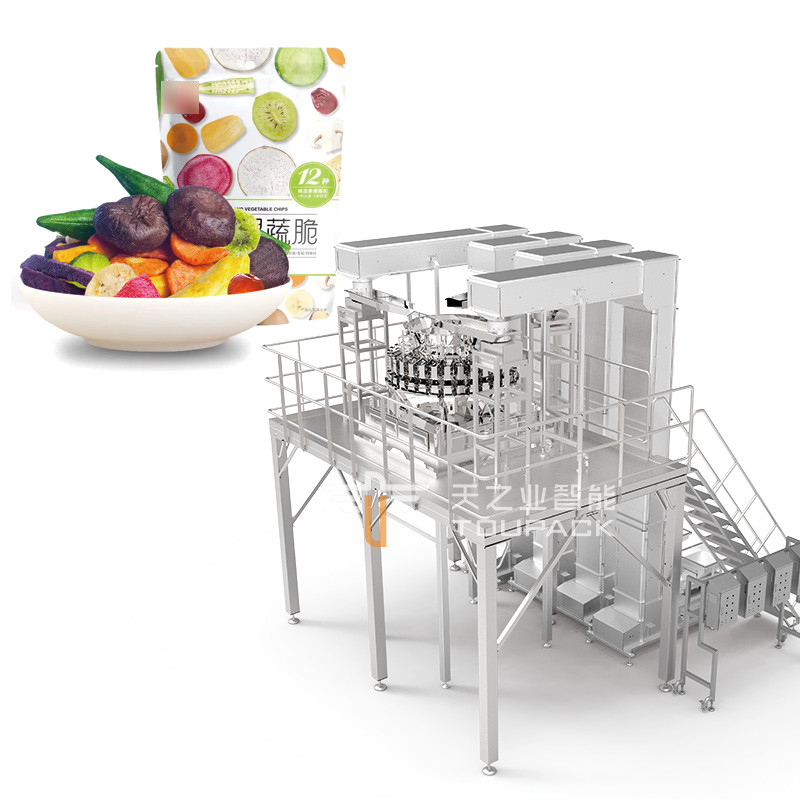 Fabbricazione di legumi secchi croccanti Multihead Weigher Freeze Fabbricazione di frutta frutta fredda Mango Mangiato Mangiare fragole