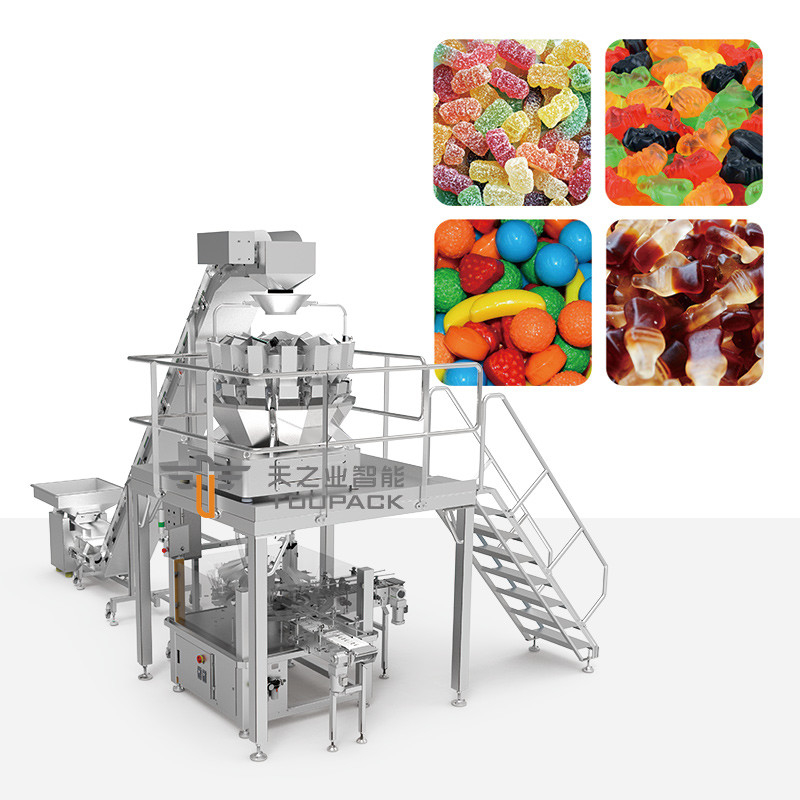 Macchina di riempimento di bottiglie di caramelle gommose Popcorn Contare Riempimento Vaso di imballaggio Macchina di imballaggio