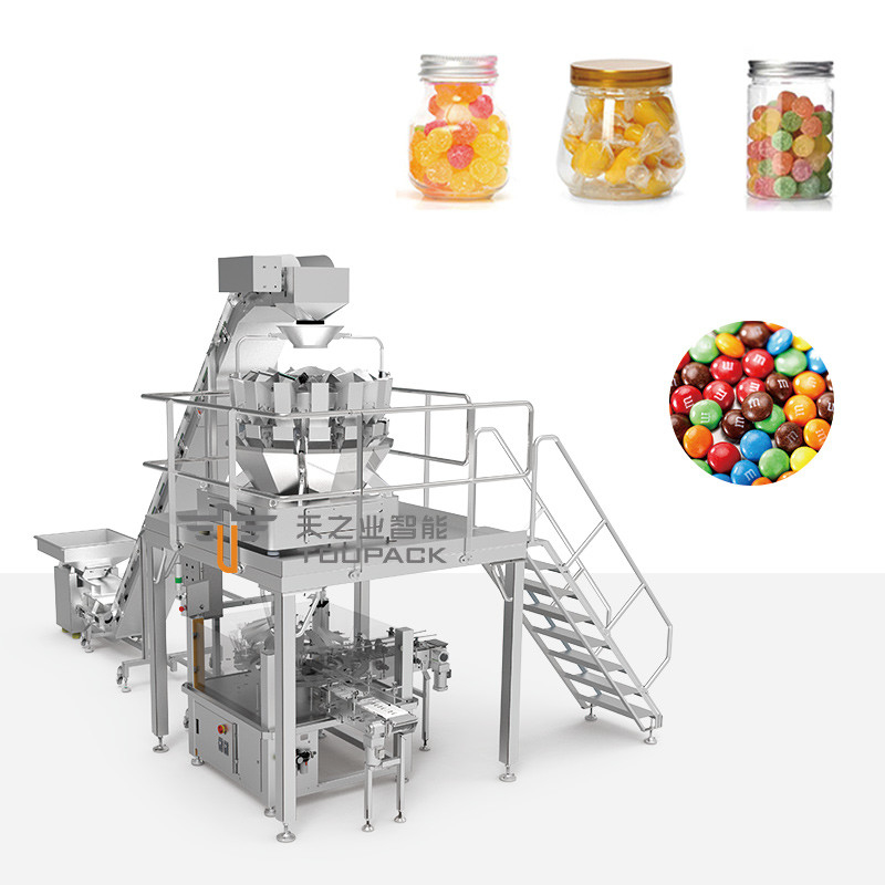 Macchina automatica multifunzione per riempire la bottiglia del barattolo con popcorn di cotone, gelatina e arachidi