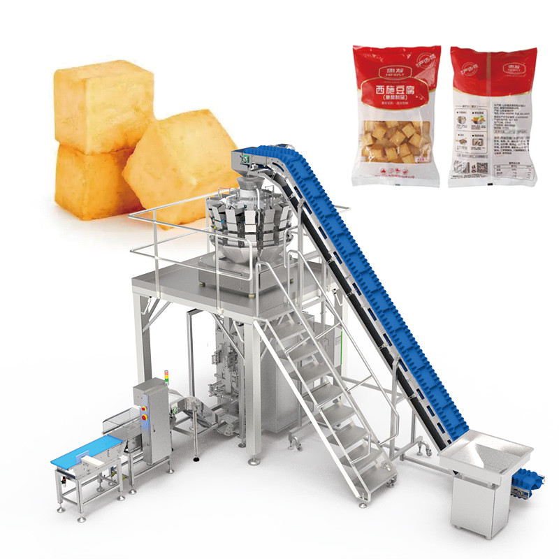 Macchina automatica per l'insacchettamento di popcorn di pollo multifunzione a forma irregolare, busta stand-up, doypack per carne di maiale congelata