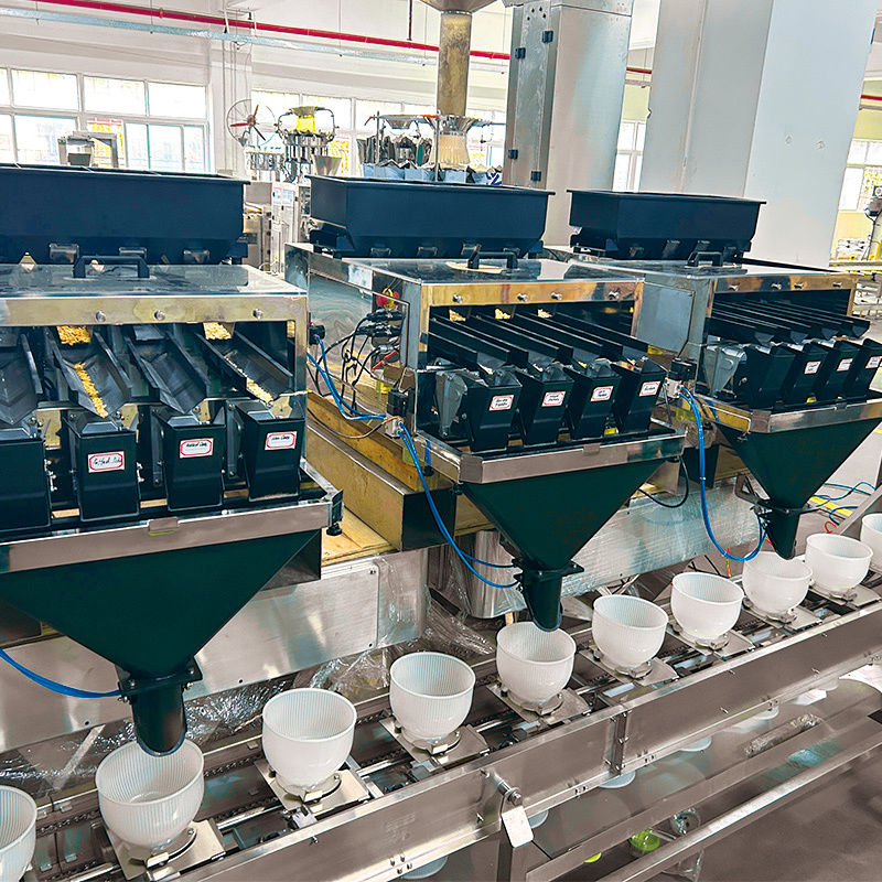 Multi-materiali 2,5 kg macchina di imballaggio di alimenti per animali domestici con pesatrice multi-testa pesatrice lineare per la confezione di sacchetti di sacchetti