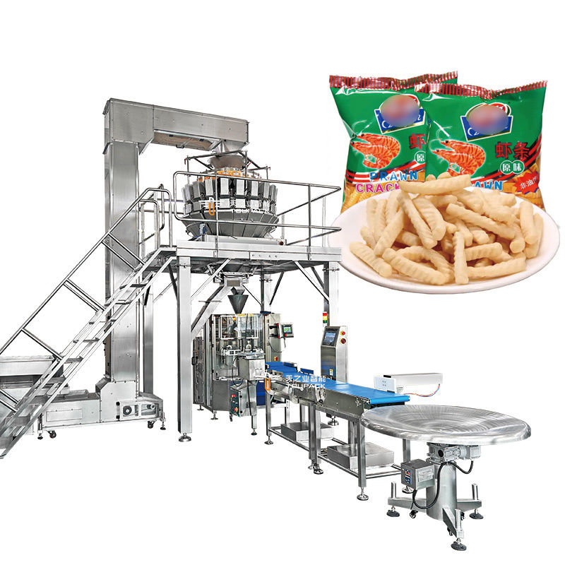 Pesatrici industriali multi-testa attrezzature di imballaggio popcorn snack biscotti di zucchero biscotti di caffè biscotto sigillamento sacchetto di plastica linea di imballaggio