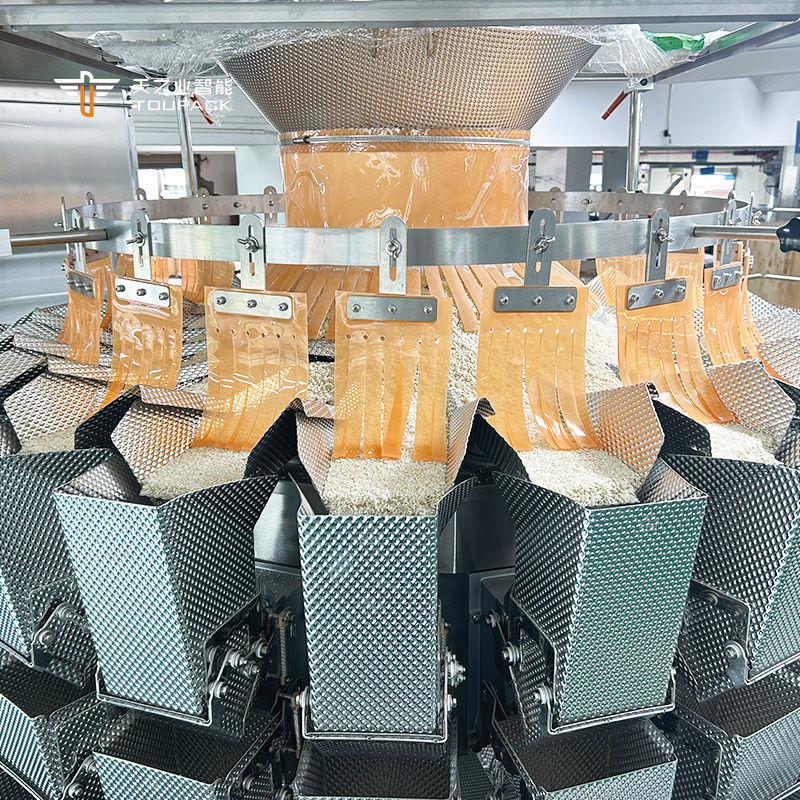 Pesatrici industriali multi-testa attrezzature di imballaggio popcorn snack biscotti di zucchero biscotti di caffè biscotto sigillamento sacchetto di plastica linea di imballaggio