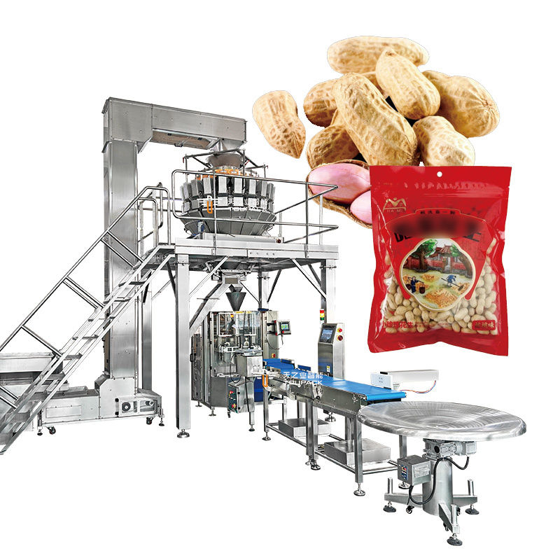 Macchine di confezionamento automatiche di pistacchi Popcorn Corn Flakes Roasting Peanuts Cashew Nuts Multihead Weigher Packaging Machine