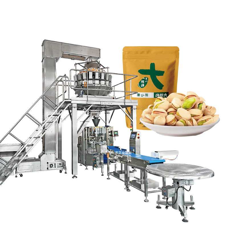 Macchine di confezionamento automatiche di pistacchi Popcorn Corn Flakes Roasting Peanuts Cashew Nuts Multihead Weigher Packaging Machine