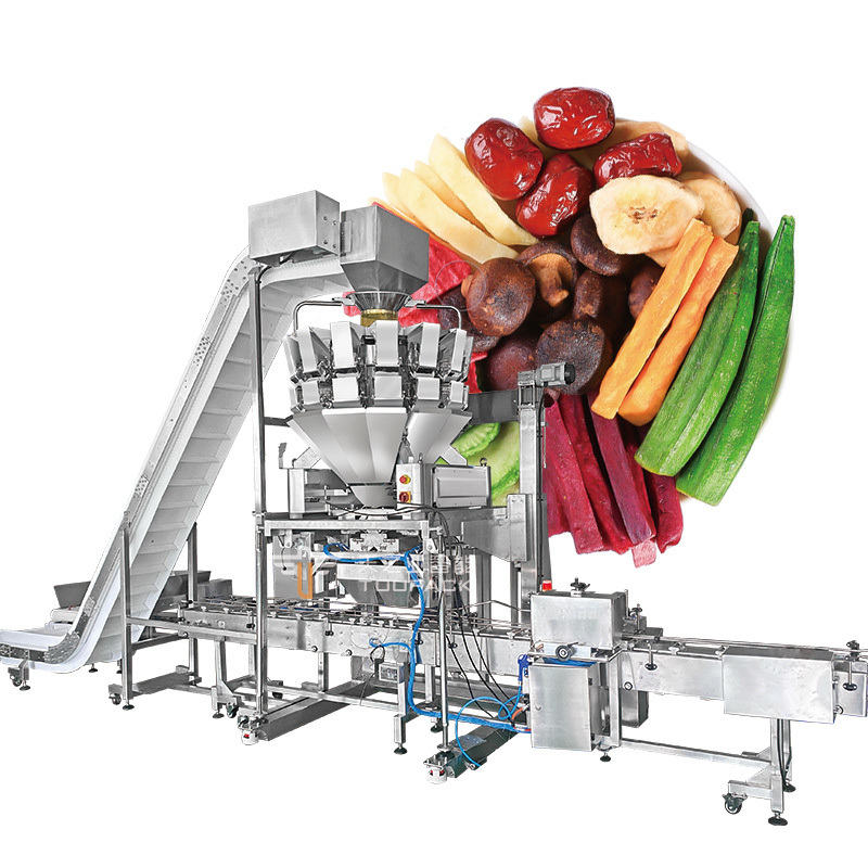 Macchinari automatici ad alta velocità per l'imballaggio di insalata a sacchetto per 14 teste Macchine per l'imballaggio di frutta secca più pesante
