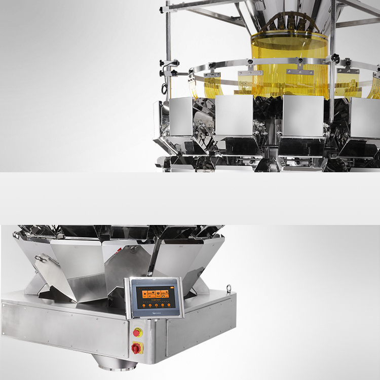 Macchinari automatici ad alta velocità per l'imballaggio di insalata a sacchetto per 14 teste Macchine per l'imballaggio di frutta secca più pesante