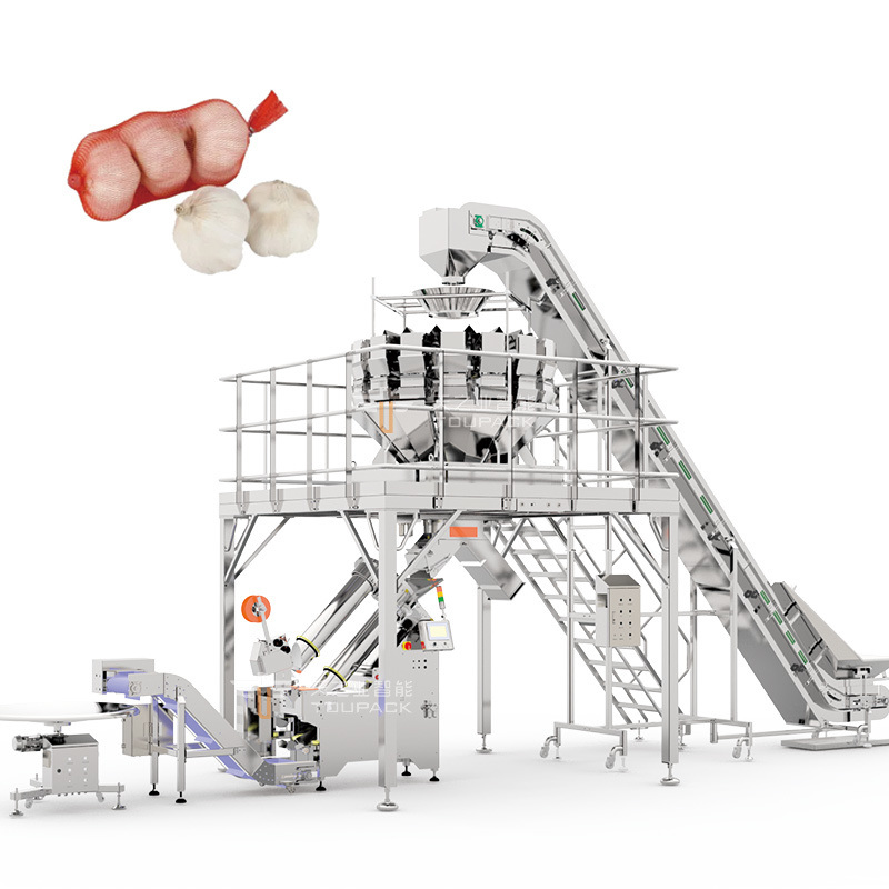 Macchina automatica per l'imballaggio di sacchi a rete per patate/Macchina per l'imballaggio di sacchi a rete per zenzero/Macchina per l'imballaggio di sacchi a rete per agrumi per supermercato