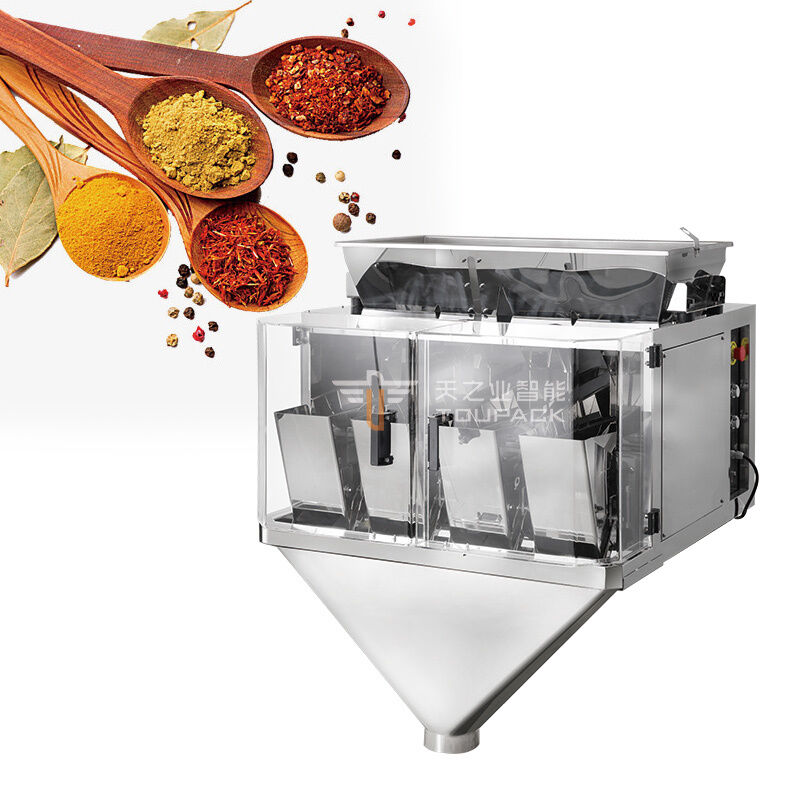 Macchina automatica per il riempimento a coclea di spezie, polveri alimentari, proteine in polvere, buste preformate, prelievo, riempimento, sigillatura e confezionamento per buste preformate