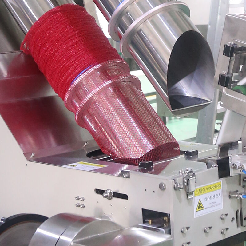 Macchina automatica di taglio della rete Macchina di imballaggio della borsa a maglia per cipolle Patate Agrumi Frutti Avocado Mele Kiwi Pomodori e prodotti freschi