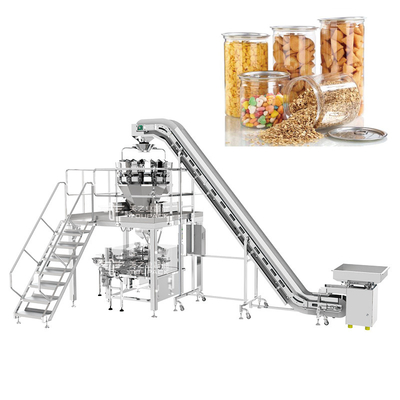 La macchina di rifornimento automatica del ODM ha imbottigliato i barattoli inscatola i dolci soffiati dell'alimento che imballano la macchina rotatoria di sigillamento del materiale da otturazione della tazza