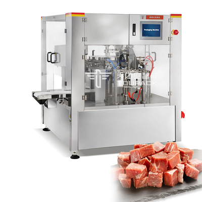 Macchina imballatrice di Premade di vuoto rotatorio automatico della borsa per la macchina imballatrice Pre-fatta di sigillatura di riempimento di vuoto della borsa della carne