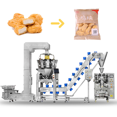 Sistema di imballaggio automatico 60bpm Borsa cibo surgelato polpette di pollo polpette di pollo Nuggets confezionatore