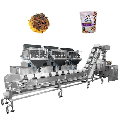 Fabbrica miscelato frutta secca e noci pesatrice multi-testa 4 testa pesatrice lineare Vffs confezionatore di sacchetti a cerniera confezionatore di sacchetti