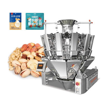 Macchina di imballaggio per biscotti a testa multipla, pesatrice di granuli, macchina di imballaggio secondaria, macchina di riempimento e imballaggio di alimenti per animali domestici