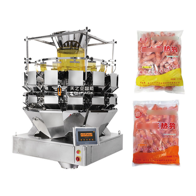 Piccola cintura di salsiccia pesatrice combinata macchina di imballaggio salsiccia di carne pura pesatrice multi-testa