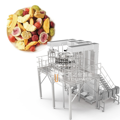 Auto Stand Up Pocket Doypack Pesatura Imballaggio Granula Noci di arachidi Cashew Multihead Pesatrice riempimento macchina