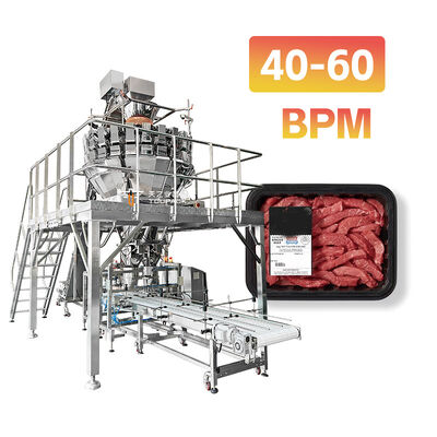 Sistema di pesatura a vite a 60 BPM per pollame e carne marinata